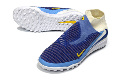 Nike Phantom 6 High Elite TF Artificial Turf Soccer Shoes - Blue/Sky Blue/Deep Blue