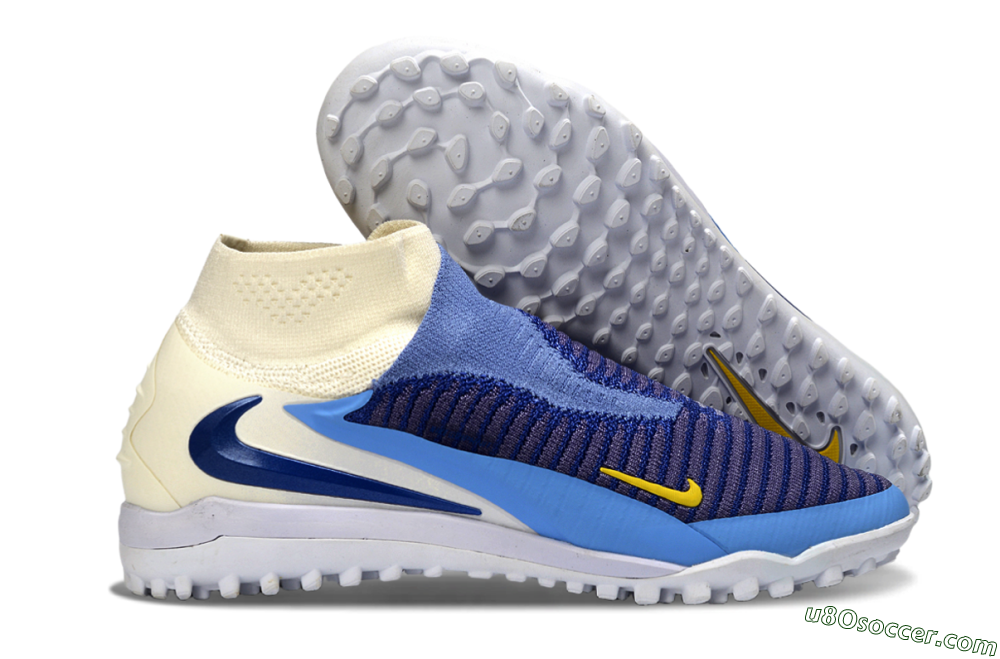 Nike Phantom 6 High Elite TF Artificial Turf Soccer Shoes - Blue/Sky Blue/Deep Blue 1