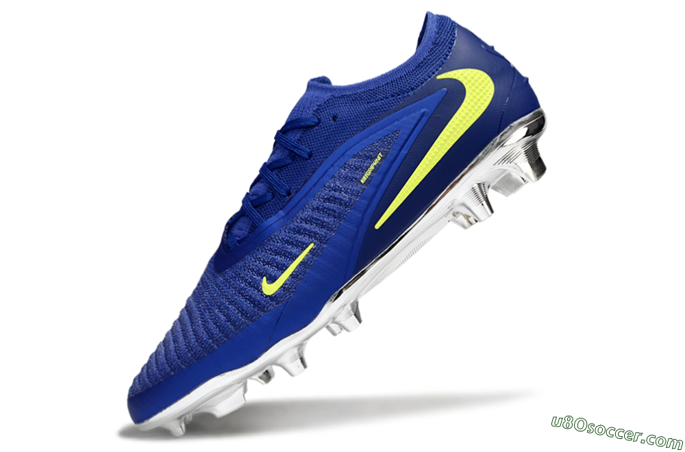 Nike Phantom 6 Low Elite FG Firm Ground Soccer Cleats - Blue/Luminous Green/Metallic Silver 5