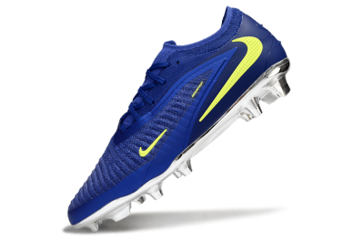 Nike Phantom 6 Low Elite FG Firm Ground Soccer Cleats - Blue/Luminous Green/Metallic Silver