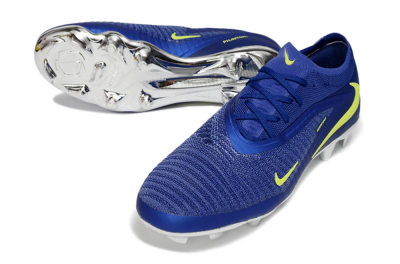 Nike Phantom 6 Low Elite FG Firm Ground Soccer Cleats - Blue/Luminous Green/Metallic Silver