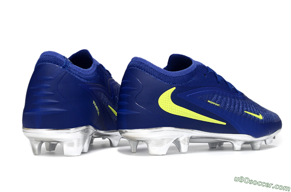 Nike Phantom 6 Low Elite FG Firm Ground Soccer Cleats - Blue/Luminous Green/Metallic Silver 6