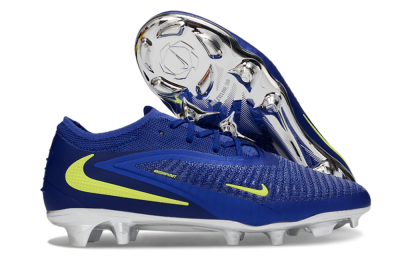 Nike Phantom 6 Low Elite FG Firm Ground Soccer Cleats - Blue/Luminous Green/Metallic Silver