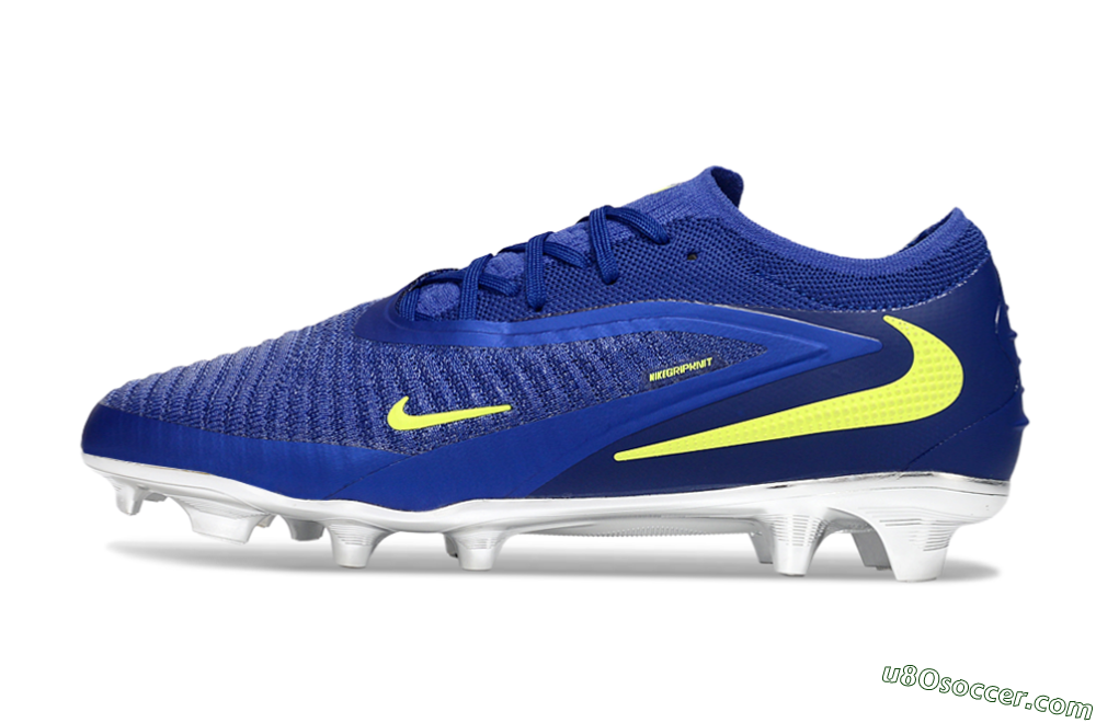 Nike Phantom 6 Low Elite FG Firm Ground Soccer Cleats - Blue/Luminous Green/Metallic Silver 2