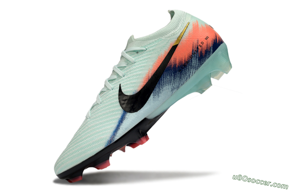 Nike Air Zoom Mercurial Vapor 16 Elite FG Firm Ground Soccer Cleats - Aqua/Coral Pink/Navy Blue 5
