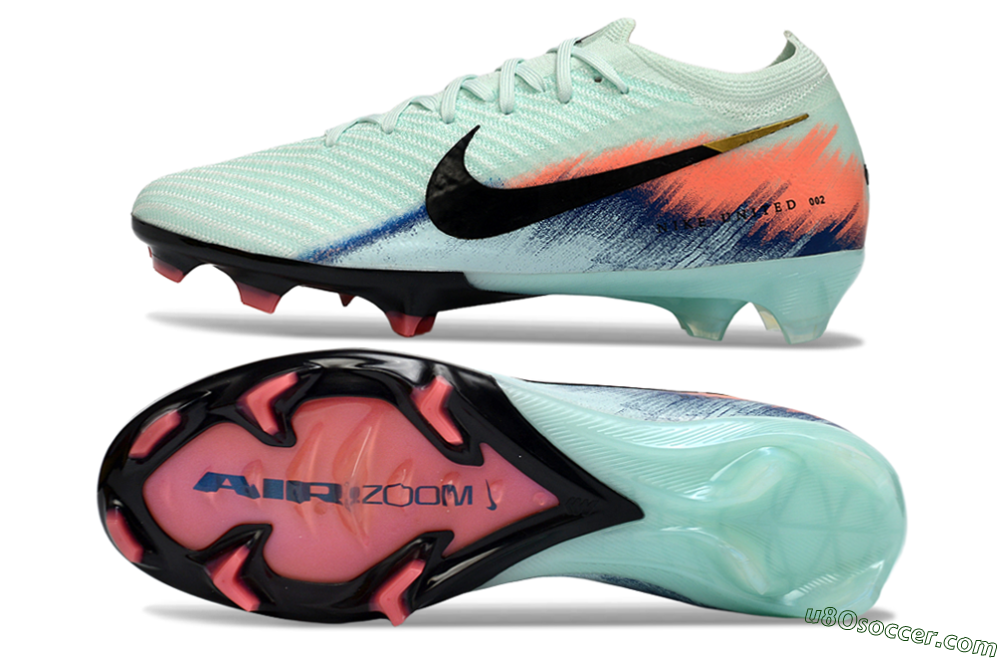 Nike Air Zoom Mercurial Vapor 16 Elite FG Firm Ground Soccer Cleats - Aqua/Coral Pink/Navy Blue 0