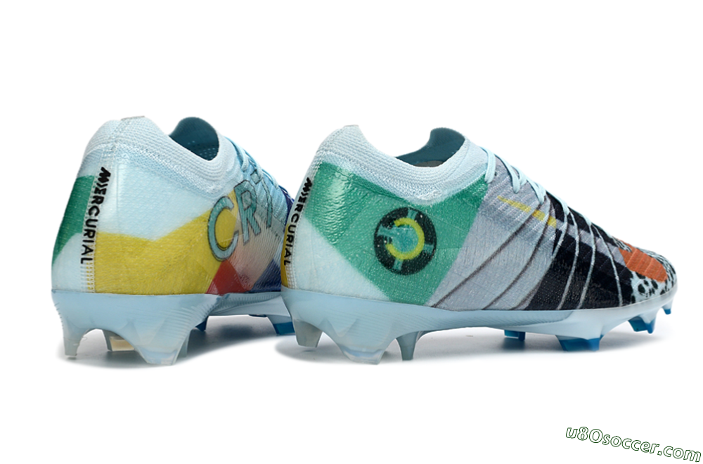 Nike Air Zoom Mercurial Vapor 16 Elite FG Firm Ground Soccer Cleats - Blue/Aquatic Blue/Fiery Orange 6