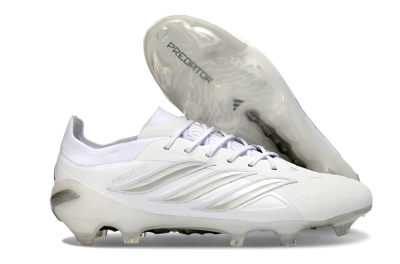 Adidas Predator 26 Elite FG Firm Ground Soccer Cleats - White/Silver/Black