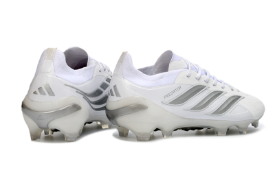 Adidas Predator 26 Elite FG Firm Ground Soccer Cleats - White/Silver/Black