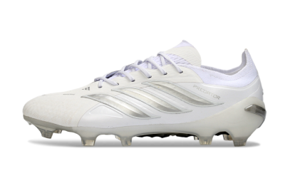 Adidas Predator 26 Elite FG Firm Ground Soccer Cleats - White/Silver/Black