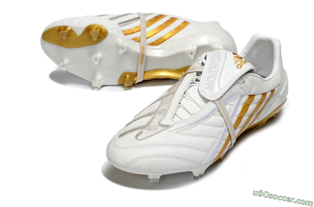 Adidas Predator Accelerator Electricity FG Firm Ground Soccer Cleats - White/Gold/Steel 3
