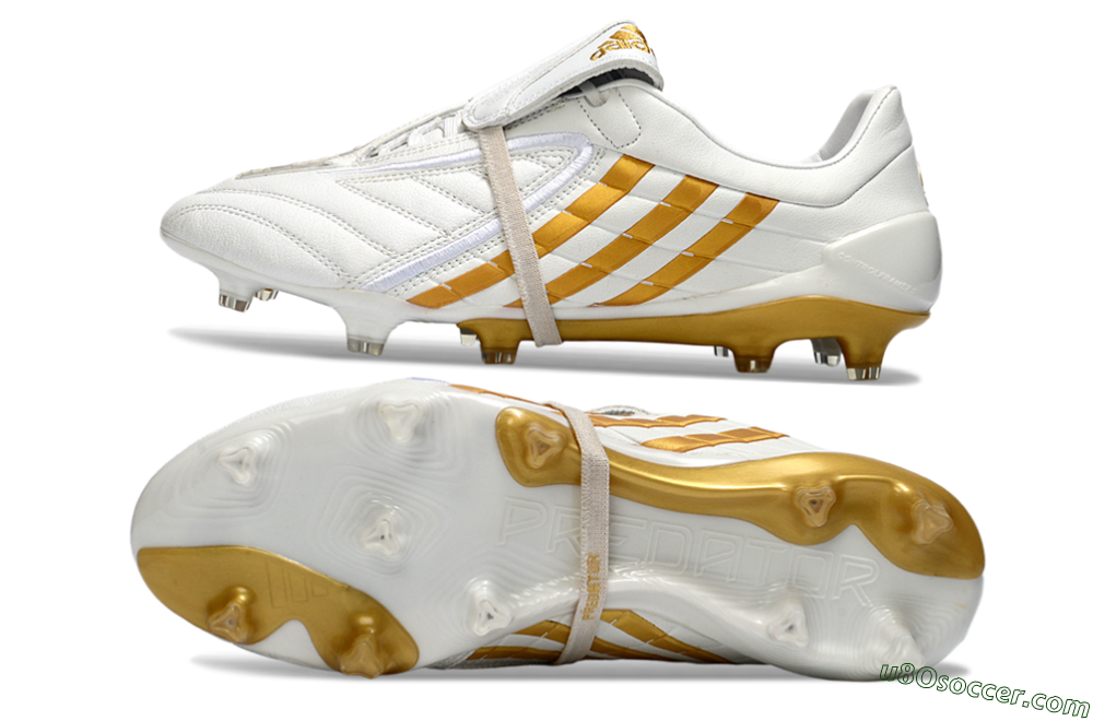 Adidas Predator Accelerator Electricity FG Firm Ground Soccer Cleats - White/Gold/Steel 0