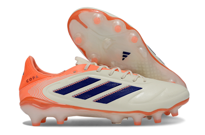 Adidas Copa Pure 3 FG Firm Ground Soccer Cleats - White/Vibrant Orange/Navy Blue