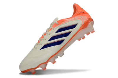 Adidas Copa Pure 3 FG Firm Ground Soccer Cleats - White/Vibrant Orange/Navy Blue