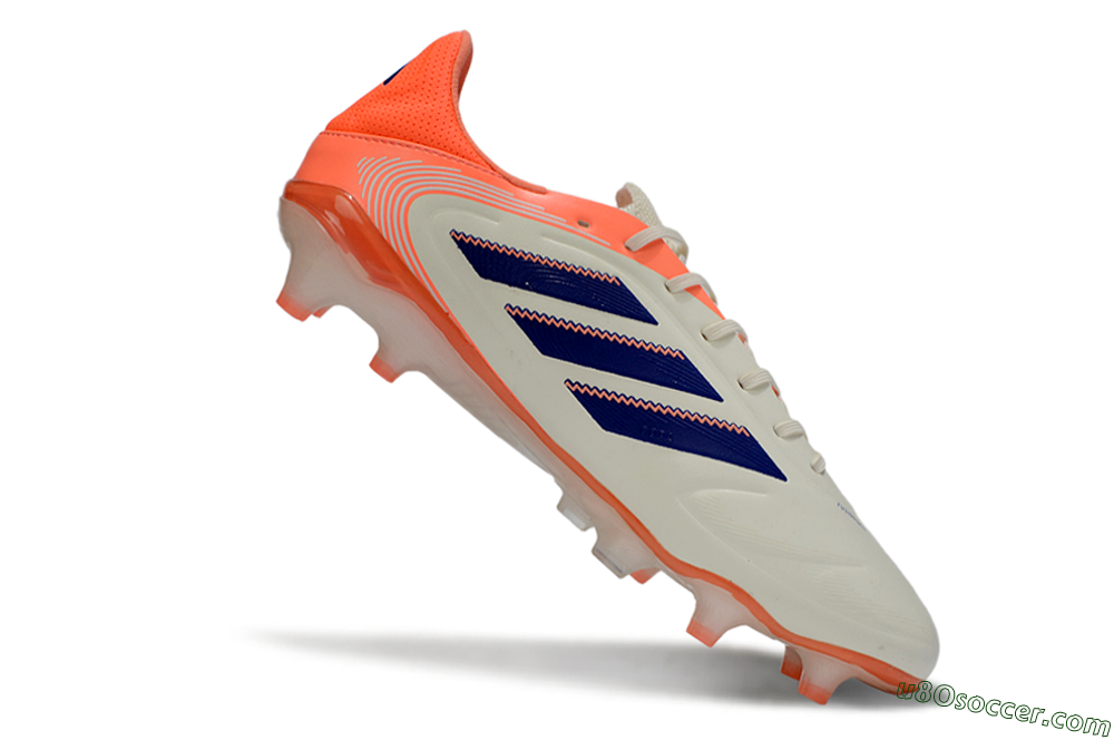 Adidas Copa Pure 3 FG Firm Ground Soccer Cleats - White/Vibrant Orange/Navy Blue 4
