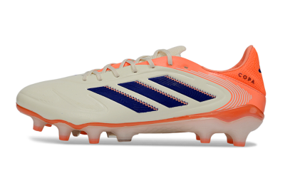 Adidas Copa Pure 3 FG Firm Ground Soccer Cleats - White/Vibrant Orange/Navy Blue