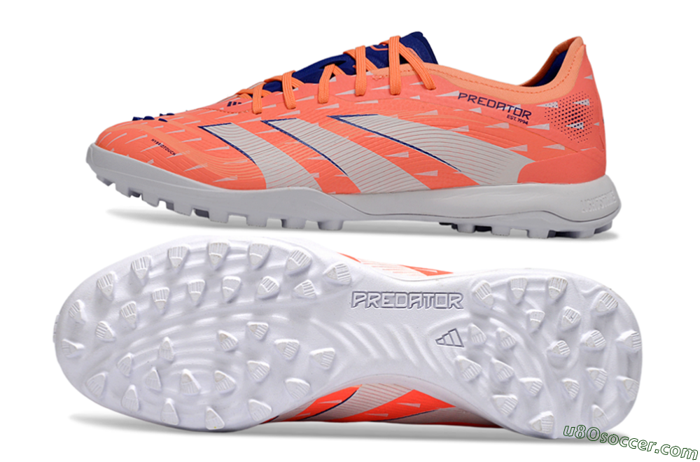 Adidas Predator 25 Elite TF Artificial Turf Soccer Shoes - Pink/Electric Orange/Deep Blue 0