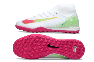 Nike Air Zoom Mercurial Superfly 10 Academy TF Artificial Turf Soccer Shoes - White/Vibrant Pink/Soft Green