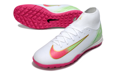 Nike Air Zoom Mercurial Superfly 10 Academy TF Artificial Turf Soccer Shoes - White/Vibrant Pink/Soft Green