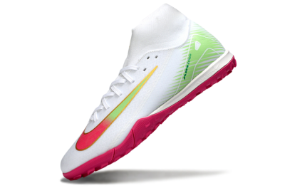 Nike Air Zoom Mercurial Superfly 10 Academy TF Artificial Turf Soccer Shoes - White/Vibrant Pink/Soft Green