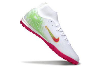 Nike Air Zoom Mercurial Superfly 10 Academy TF Artificial Turf Soccer Shoes - White/Vibrant Pink/Soft Green