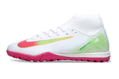 Nike Air Zoom Mercurial Superfly 10 Academy TF Artificial Turf Soccer Shoes - White/Vibrant Pink/Soft Green