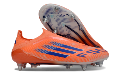 Adidas F50 Elite Laceless SG Soft Ground Soccer Cleats - Orange/Navy Blue/Flame Orange