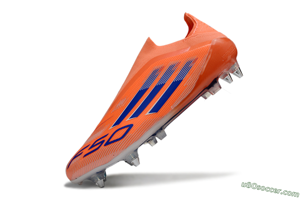 Adidas F50 Elite Laceless SG Soft Ground Soccer Cleats - Orange/Navy Blue/Flame Orange 5