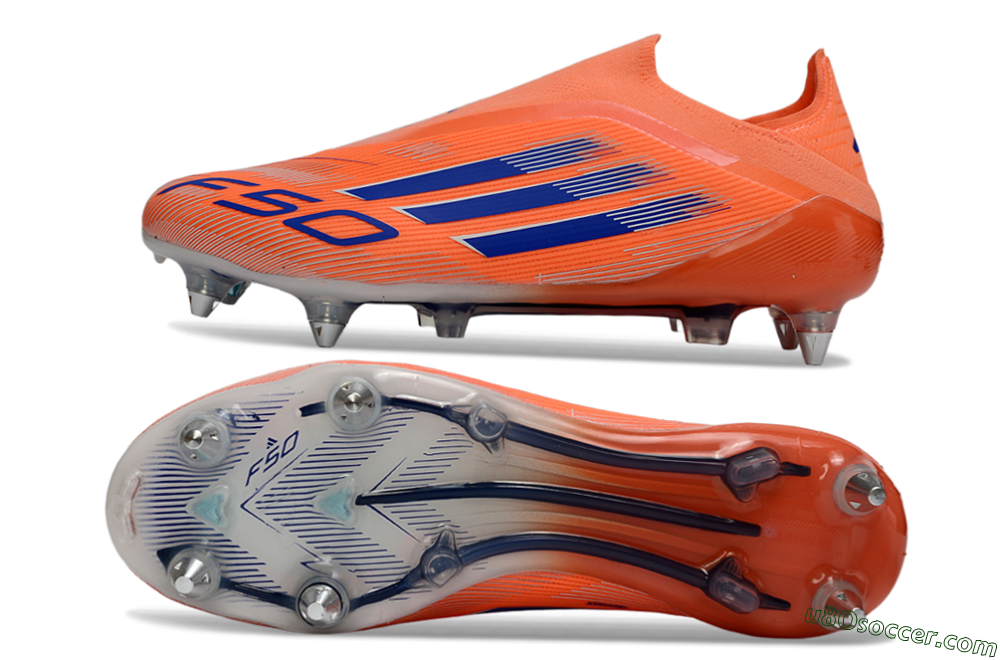 Adidas F50 Elite Laceless SG Soft Ground Soccer Cleats - Orange/Navy Blue/Flame Orange 0
