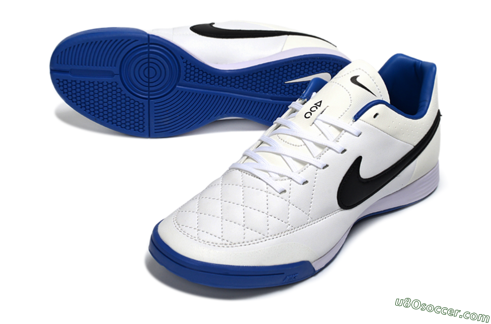 Nike Tiempo Ligera 4 IC Indoor & Futsal Soccer Shoes - White/Royal Blue/Black 3