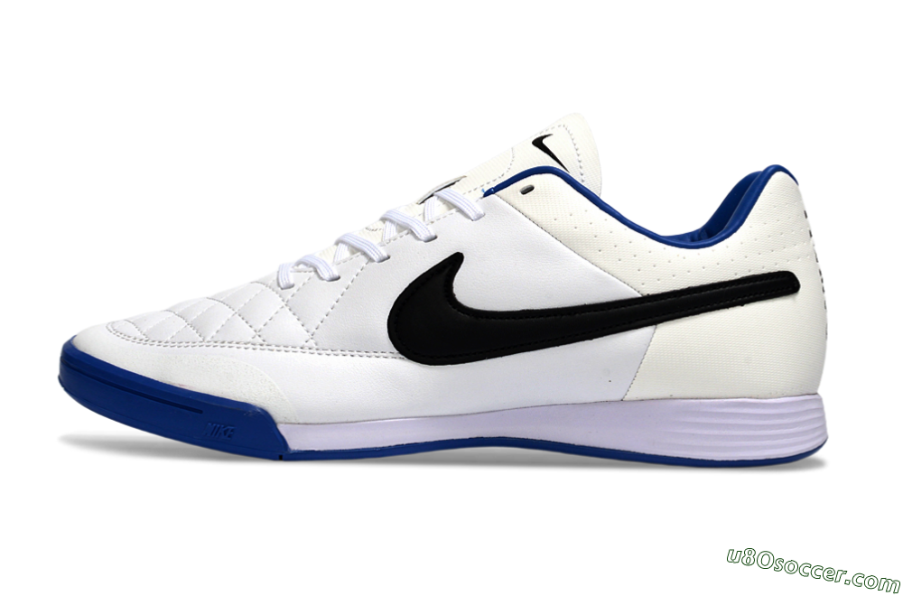 Nike Tiempo Ligera 4 IC Indoor & Futsal Soccer Shoes - White/Royal Blue/Black 2