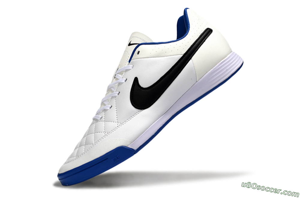 Nike Tiempo Ligera 4 IC Indoor & Futsal Soccer Shoes - White/Royal Blue/Black 5