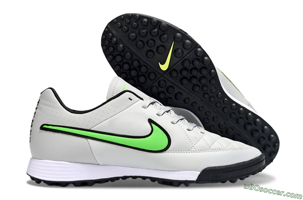 Nike Tiempo Ligera 4 TF Artificial Turf Soccer Shoes - Gray/Neon Green/Black 1