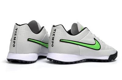 Nike Tiempo Ligera 4 TF Artificial Turf Soccer Shoes - Gray/Neon Green/Black