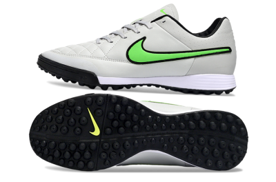 Nike Tiempo Ligera 4 TF Artificial Turf Soccer Shoes - Gray/Neon Green/Black