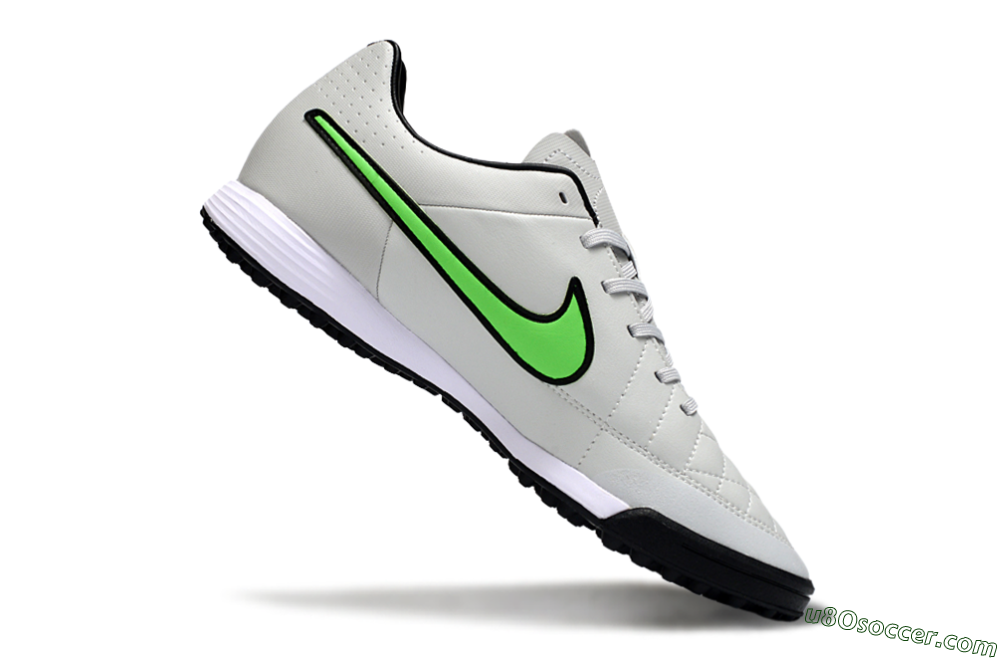 Nike Tiempo Ligera 4 TF Artificial Turf Soccer Shoes - Gray/Neon Green/Black 4