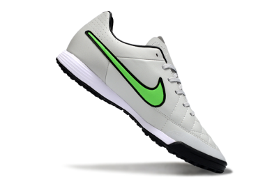 Nike Tiempo Ligera 4 TF Artificial Turf Soccer Shoes - Gray/Neon Green/Black