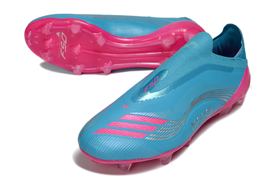 Messi x Adidas F50 Elite Laceless FG Firm Ground Soccer Cleats - Blue/Electric Pink/Light Blue