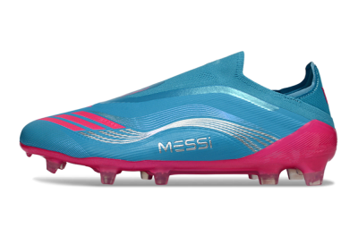Messi x Adidas F50 Elite Laceless FG Firm Ground Soccer Cleats - Blue/Electric Pink/Light Blue