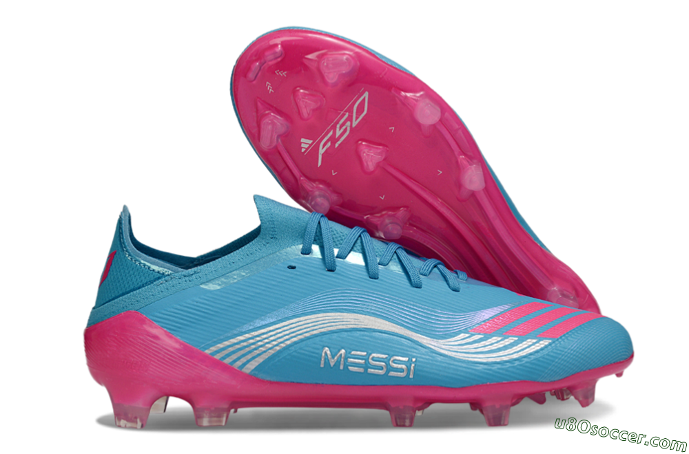 Messi x Adidas F50 Elite FG Firm Ground Soccer Cleats - Blue/Bright Pink/Neon Blue 1