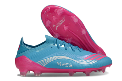 Messi x Adidas F50 Elite FG Firm Ground Soccer Cleats - Blue/Bright Pink/Neon Blue