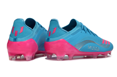 Messi x Adidas F50 Elite FG Firm Ground Soccer Cleats - Blue/Bright Pink/Neon Blue