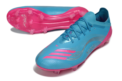 Messi x Adidas F50 Elite FG Firm Ground Soccer Cleats - Blue/Bright Pink/Neon Blue