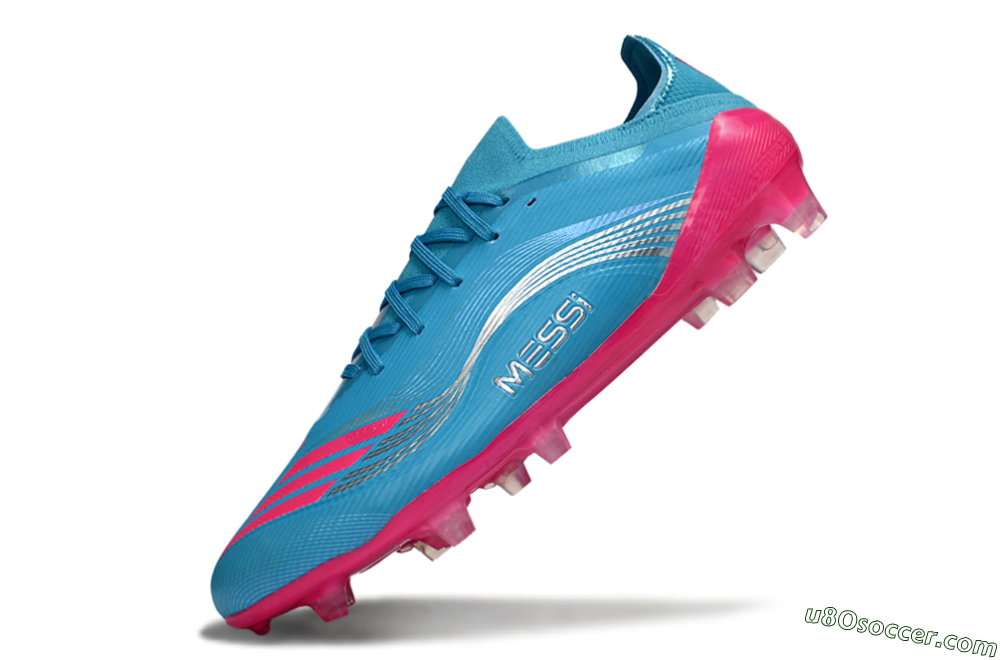 Messi x Adidas F50 Elite FG Firm Ground Soccer Cleats - Blue/Bright Pink/Neon Blue 5