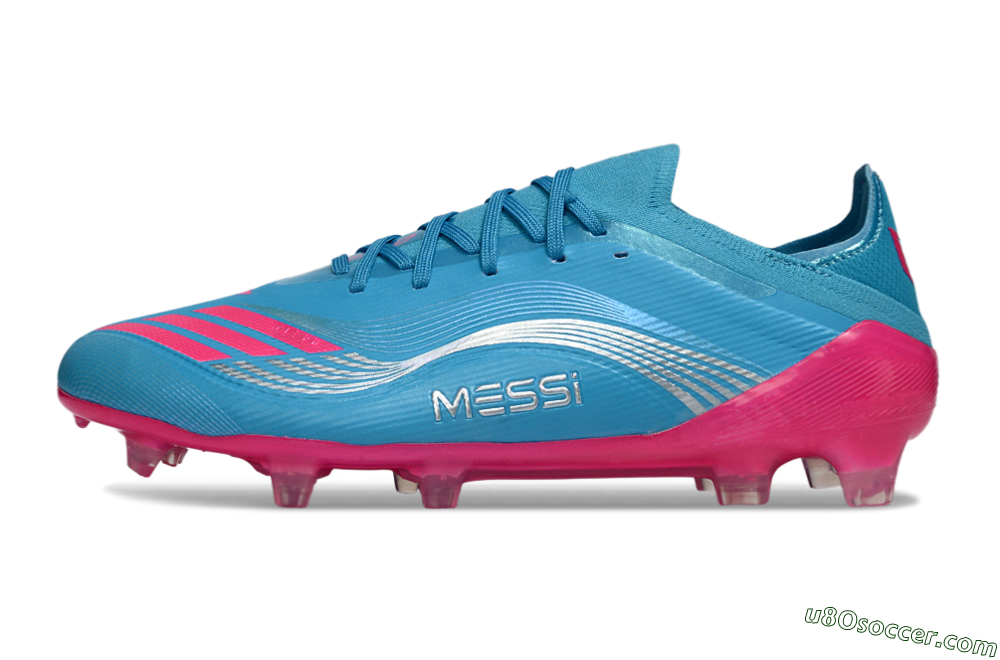 Messi x Adidas F50 Elite FG Firm Ground Soccer Cleats - Blue/Bright Pink/Neon Blue 2