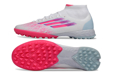 Adidas F50 Elite Mid TF Artificial Turf Soccer Shoes - Pink/Bright Pink/Light Blue