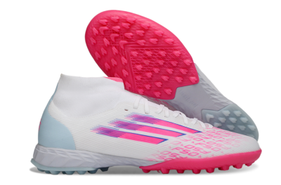 Adidas F50 Elite Mid TF Artificial Turf Soccer Shoes - Pink/Bright Pink/Light Blue