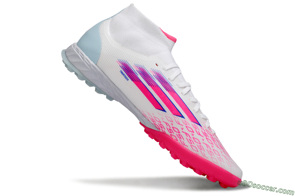 Adidas F50 Elite Mid TF Artificial Turf Soccer Shoes - Pink/Bright Pink/Light Blue 4