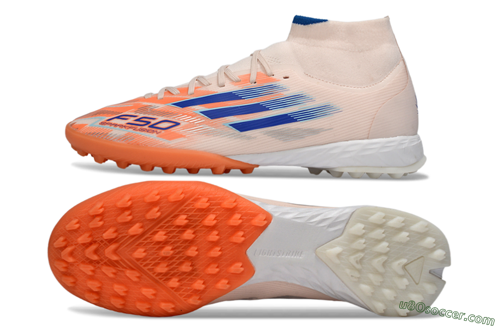 Adidas F50 Elite Mid TF Artificial Turf Soccer Cleats - Red/Blue/White 0