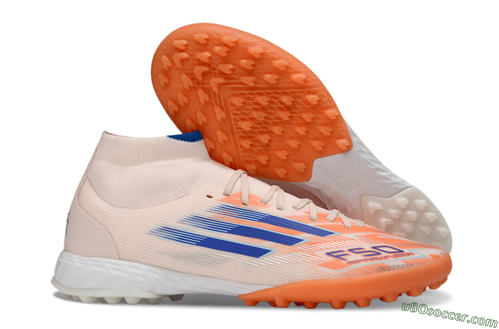 Adidas F50 Elite Mid TF Artificial Turf Soccer Cleats - Red/Blue/White 1